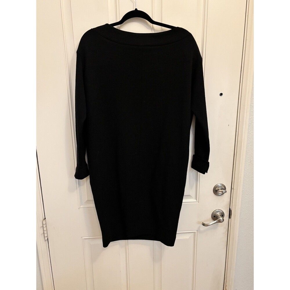 Donna Karan New York Wool Bodycon Dress Small black vintage 1980’s made in USA - Picture 7 of 10